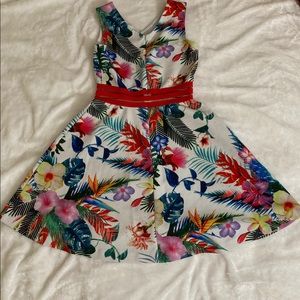 Girl Tropical Floral Aline Dress
